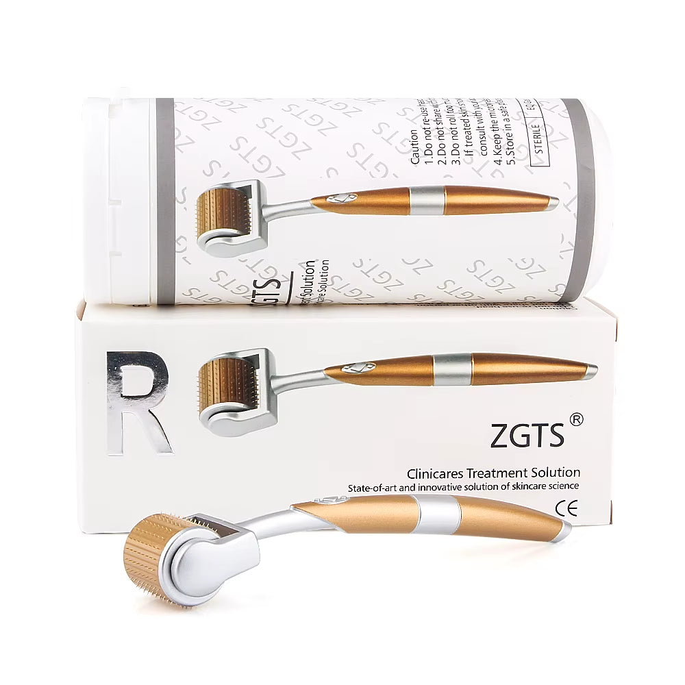 Professional Titanium ZGTS Derma Roller 192 Needles for Face Care and Hair-Loss Treatment CE Certificate Proved