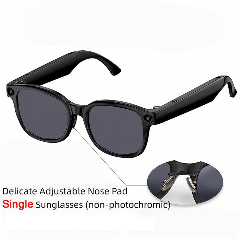 Smart AI Camera Glasses with 8MP Photochromic Lenses ,Button Touch Adjustment for Travel Outdoor Adventures Hands-Free Photography 160+Languages Real-Time Translation Bluetooth Wireless Wearable Video Recording UV Protection ,Valentine'S Day Gifts