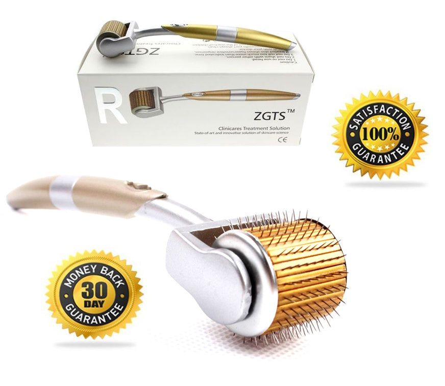 Professional Titanium ZGTS Derma Roller 192 Needles for Face Care and Hair-Loss Treatment CE Certificate Proved
