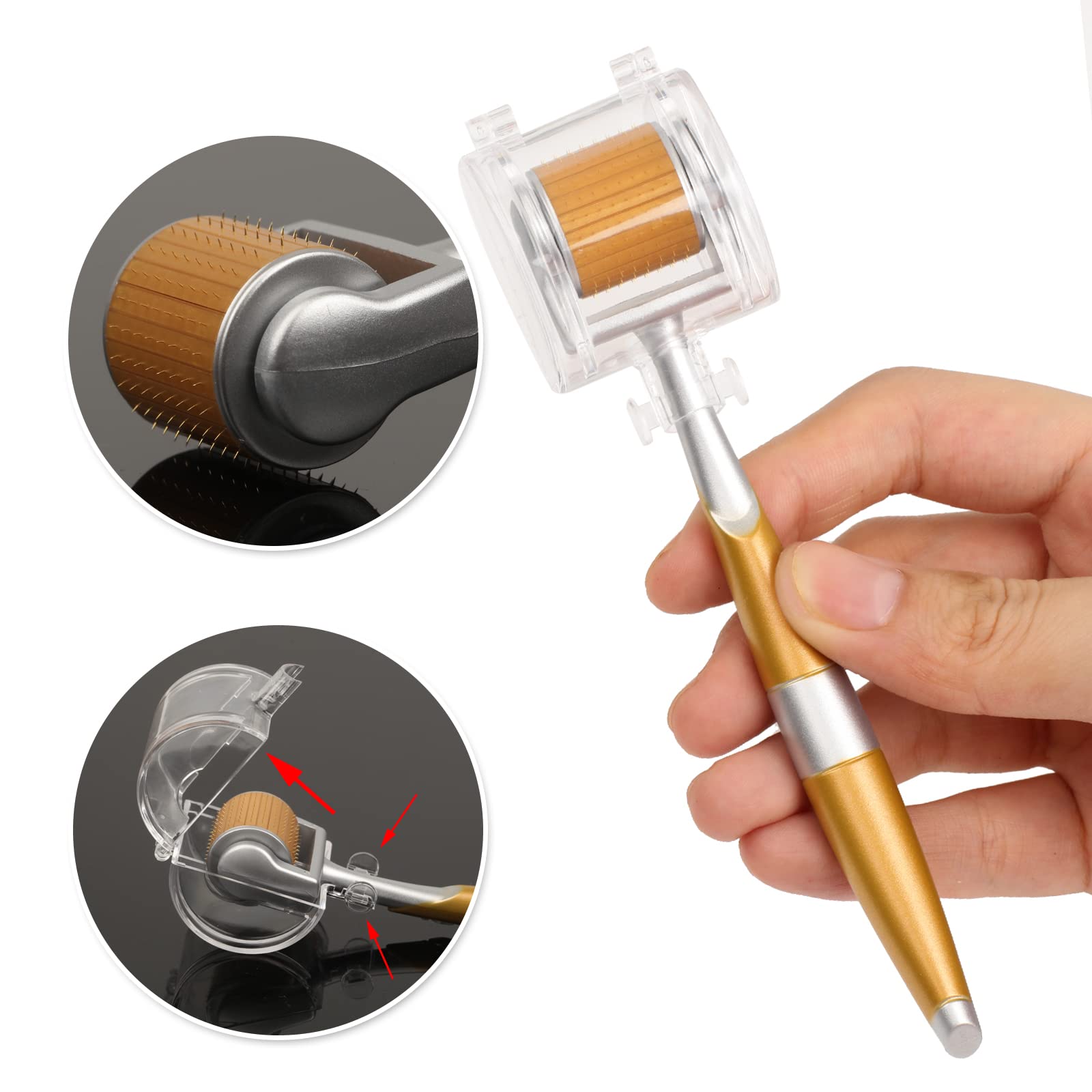 Professional Titanium ZGTS Derma Roller 192 Needles for Face Care and Hair-Loss Treatment CE Certificate Proved