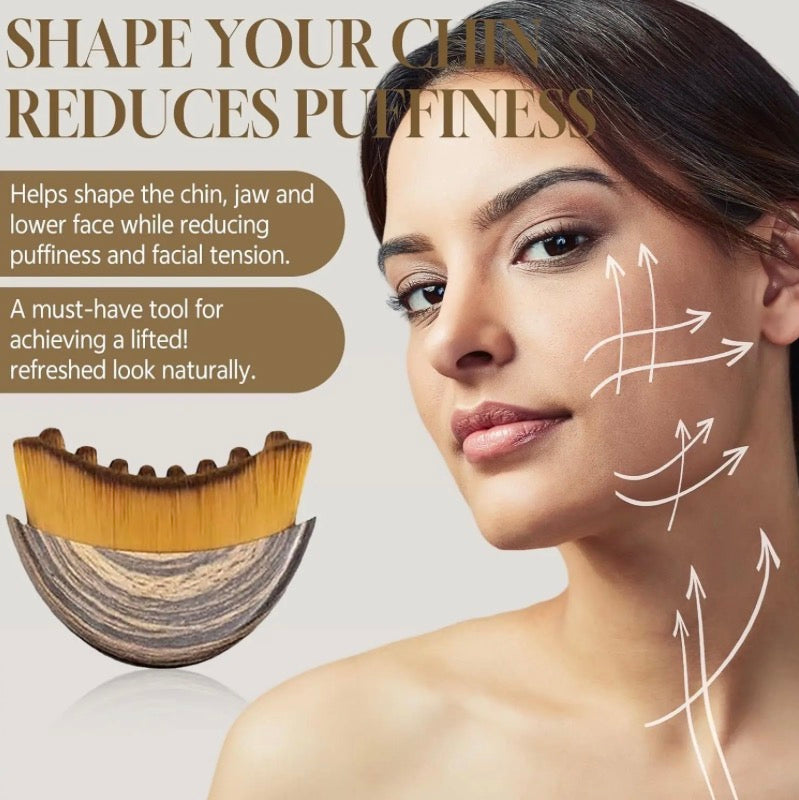 2PCS Lymphatic Contour Face Brush for Jawline & Chin Sculpting Dry Brushing Massager for Lymphatic Drainage & Facial Fatigue Relief Ergonomically Designed to Fit the Skin Precisely Beauty Roller Daily