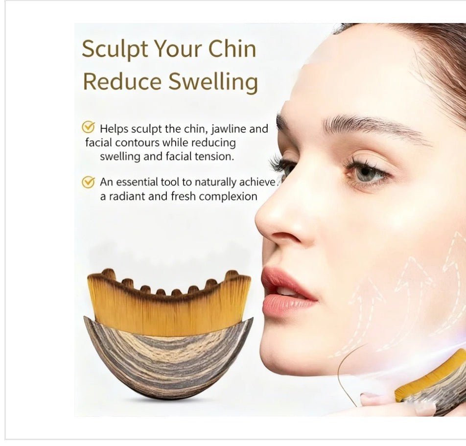 2PCS Lymphatic Contour Face Brush for Jawline & Chin Sculpting Dry Brushing Massager for Lymphatic Drainage & Facial Fatigue Relief Ergonomically Designed to Fit the Skin Precisely Beauty Roller Daily