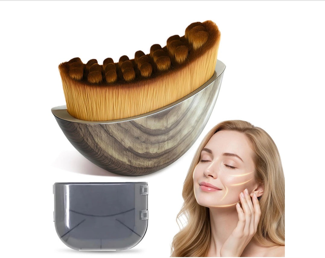 2PCS Lymphatic Contour Face Brush for Jawline & Chin Sculpting Dry Brushing Massager for Lymphatic Drainage & Facial Fatigue Relief Ergonomically Designed to Fit the Skin Precisely Beauty Roller Daily