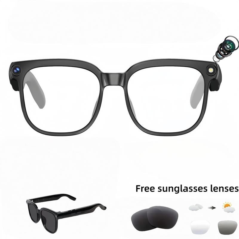 Smart AI Camera Glasses with 8MP Photochromic Lenses ,Button Touch Adjustment for Travel Outdoor Adventures Hands-Free Photography 160+Languages Real-Time Translation Bluetooth Wireless Wearable Video Recording UV Protection ,Valentine'S Day Gifts